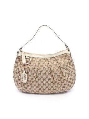 Gucci Shoulder Bag Ski GG Canvas Beige Ivory Ski